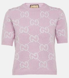 Gucci GG wool boucle jacquard top at Mytheresa