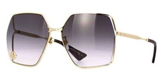 Gucci GG0817S 006 Gold Grey Gradient Lens Woman Sunglasses Oversized GG Logo 889652340647 eBay at eBay