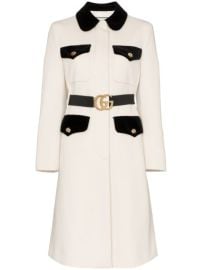 Gucci Gg Belted Waist Coat Aw19  com at Farfetch