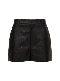 Gucci Gg monogram Leather Shorts In Black at Gucci