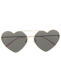 Gucci Gold Heart Metal Sunglasses at Farfetch