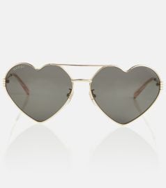 Gucci Gold Heart Metal Sunglasses at Mytheresa