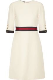 Gucci Grosgrain Trimmed Wool and Silk-Blend Mini Dress at Net A Porter