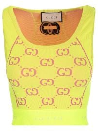 Gucci Gucci GG Jacquard Sleeveless Cropped Top at Cettire