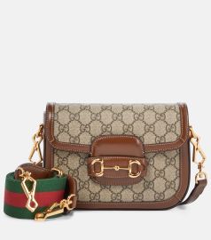 Gucci Horsebit 1955 Mini leather trimmed shoulder bag at Mytheresa