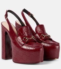 Gucci Horsebit GG debossed leather loafer pumps at Mytheresa