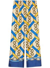 Gucci Horsebit-print Silk Pants - at Farfetch