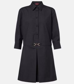 Gucci Horsebit wool shirt dress at Mytheresa