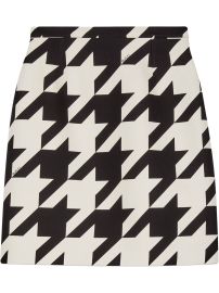 Gucci Houndstooth Print Mini Skirt - at Farfetch