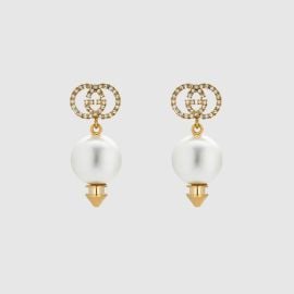 Gucci Interlocking Earrings with Pearl at Gucci