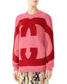 Gucci Interlocking Intarsia GG Wool Sweater at Neiman Marcus