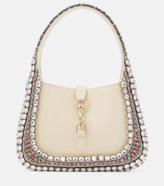 Gucci Jackie Small crystal embellished leather shoulder bag at Mytheresa