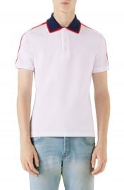 Gucci Jacquard Stripe Sleeve Piqu   Polo at Nordstrom