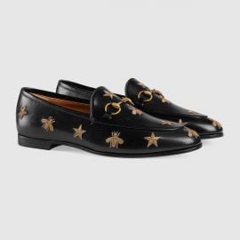 Gucci Jordaan embroidered leather loafer at Gucci