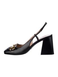 Gucci Lady Horsebit Leather Slingback Pumps in Nero at The Real Real