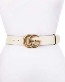 Gucci Leather Belt with GG Buckle at Neiman Marcus