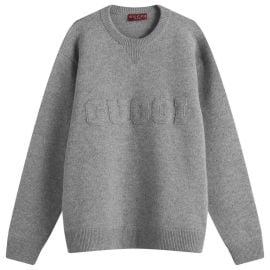 Gucci Logo Embossed Wool Crew Neck Knit Sweater at END.