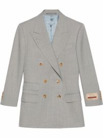 Gucci Logo Patch Double Breasted Blazer - at Farfetch