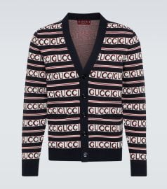 Gucci Logo cotton jacquard cardigan at Mytheresa