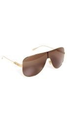 Gucci Mask Sunglasses Gold-Gold-Brown One Size at Shopbop