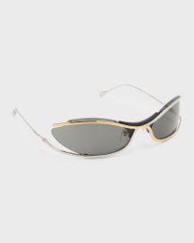 Gucci Menx27s Two-Tone Metal Oval Sunglasses at Neiman Marcus