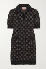 Gucci Metallic Jacquard Knit Cotton Blend Mini Dress at Net a Porter