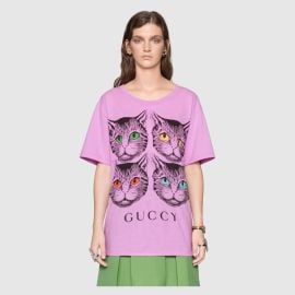 Gucci Mystic Cat and Guccy Print T shirt at Gucci