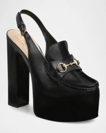 Gucci Ottavia Leather Platform Loafer Pumps at Neiman Marcus