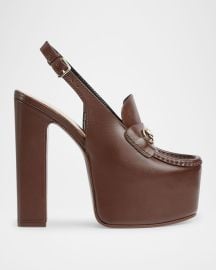 Gucci Ottavia Leather Platform Loafer Pumps at Neiman Marcus