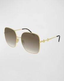 Gucci Oversized Square Metal Sunglasses at Neiman Marcus