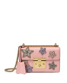 Gucci Padlock Small Crystal Star Shoulder Bag PinkMulti at Neiman Marcus