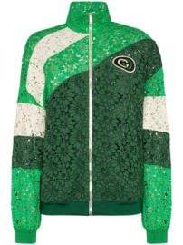 Gucci Panelled Lace Logo Patch Track Jacket Aw19  com at Farfetch