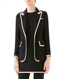 Gucci Peak-Lapel Two-Button Cady-Stretch Blazer at Neiman Marcus