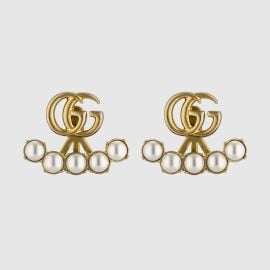 Gucci Pearl Double G Earrings at Gucci