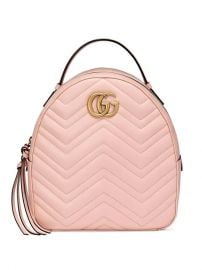 Gucci Pink GG Marmont Leather Backpack - Farfetch at Farfetch