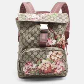 Gucci PinkBeige GG Supreme Canvas Blooms Drawstring Bakcpack eBay at eBay
