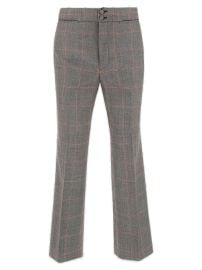 Gucci Plaid Straight Leg Trousers at Cettire