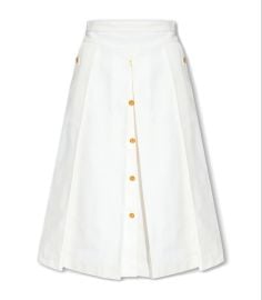 Gucci Pleated Flared Midi Skirt at Cettire