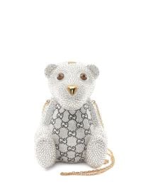 Gucci Pre-Owned 2010s GG Teddy Bear Chain Shoulder Bag Silver at Farfetch