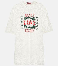 Gucci Printed Corded Lace T shirt at Mytheresa