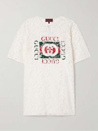 Gucci Printed Corded Lace T shirt at Net a Porter