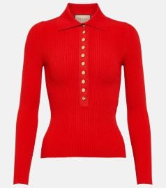 Gucci Ribbed knit polo sweater at Mytheresa