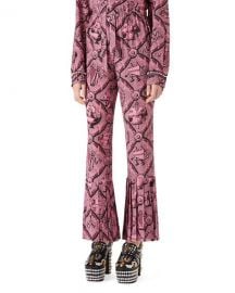 Gucci Romain Printed Silk Pants  Pink Black   Neiman Marcus at Neiman Marcus