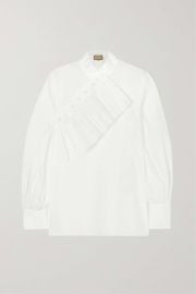 Gucci Ruffled Poplin Blouse at Gucci