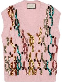 Gucci Sequin Embroidered Wool Vest - Farfetch at Farfetch