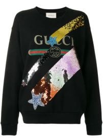 Gucci Sequinned Logo Sweatshirt - Farfetch at Farfetch