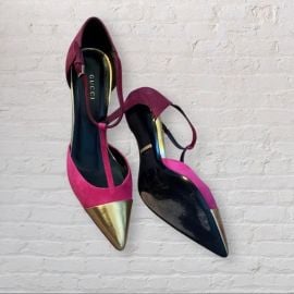 Gucci Shoes Gucci Gold Bordeaux Raspberry Pumps Size 36 Poshmark at Poshmark