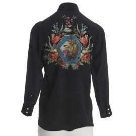 Gucci Silk Bow Blouse with Garden Print at Vestiaire Collective