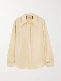 Gucci Silk jacquard Shirt in Neutral at Net a Porter