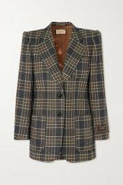 Gucci Single Breasted Check Blazer at Net a Porter